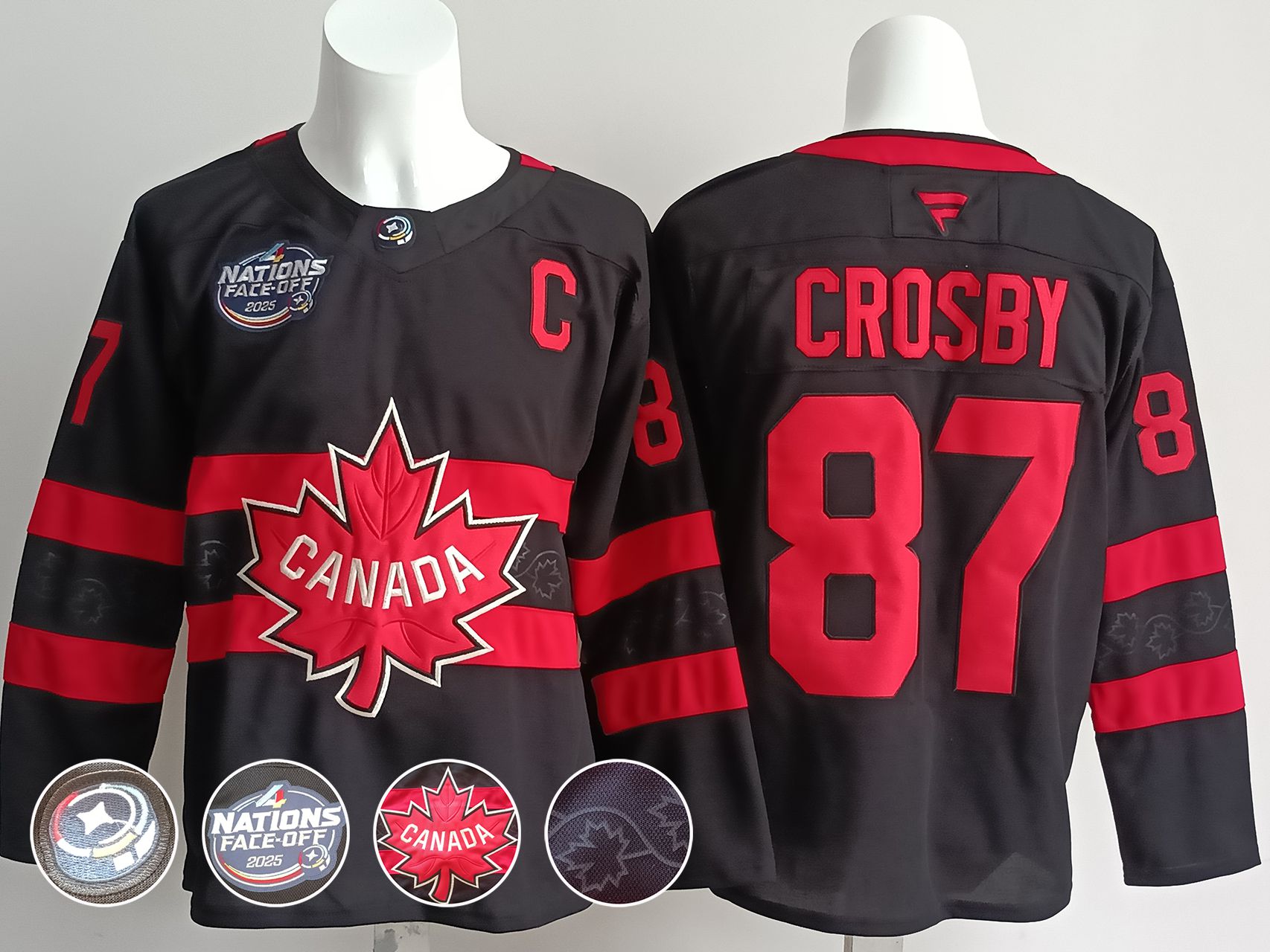 Men Canada #87 Crosby Black 2025 Fanatics Home Premium NHL Jersey->more nhl jerseys->NHL Jersey